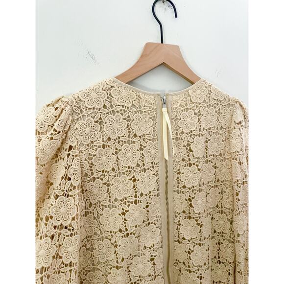⭐️ 3/$20 Eliza J Crochet Floral Sheath Dress Size 2 Cream Long Sleeve - Picture 7 of 10